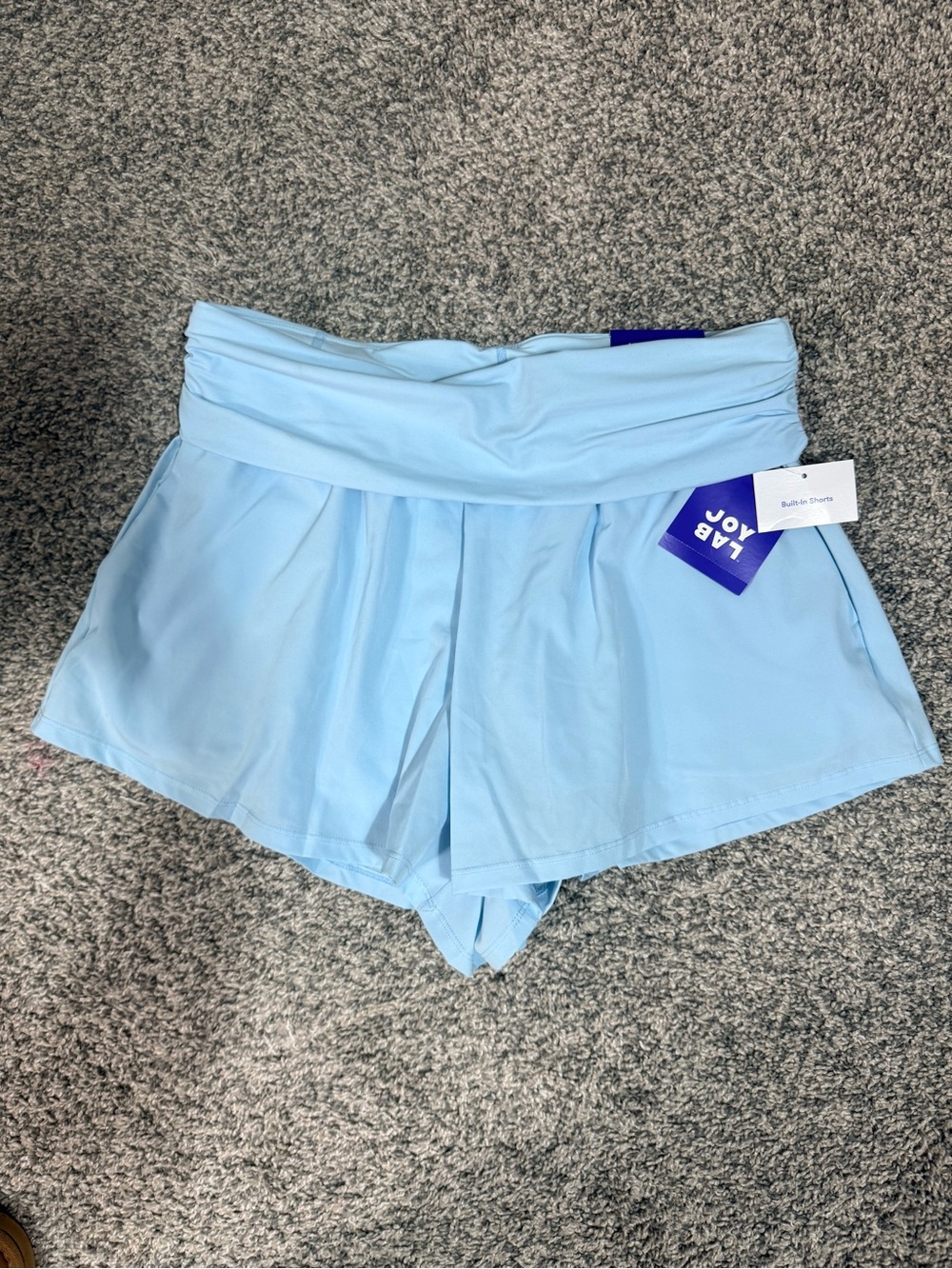 JoyLab Sky Blue Fold-Over Waist Skort